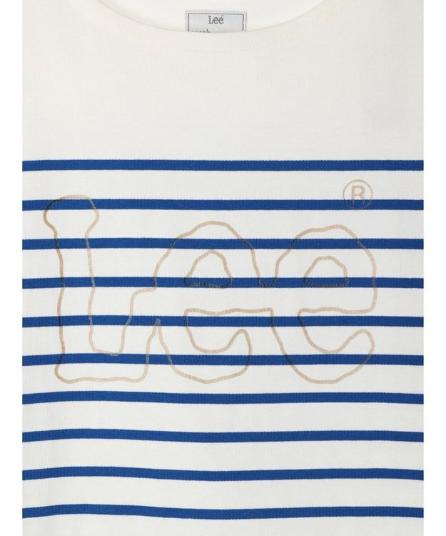 earth music&ecology Ｌｅｅ×ｅ．ｍ．ａ．ｅ　ＢＯＲＤＥＲ　Ｌ／Ｓ　ＴＥＥ Blue