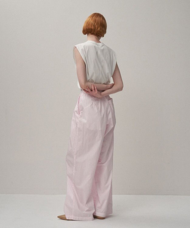 ATON NATURAL DYED COTTON LAWN | ツータックイージーパンツ PINK