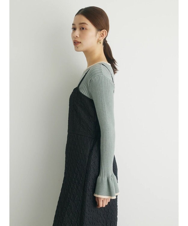 Green Parks ・ｎｏｖｅｍ９　フクレジャカードキャミワンピ Black