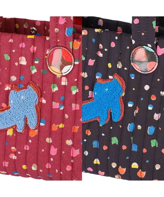 tsumori chisato CARRY きらネコてんてん ハンドバッグ 2way ショルダーバッグ ボルドー