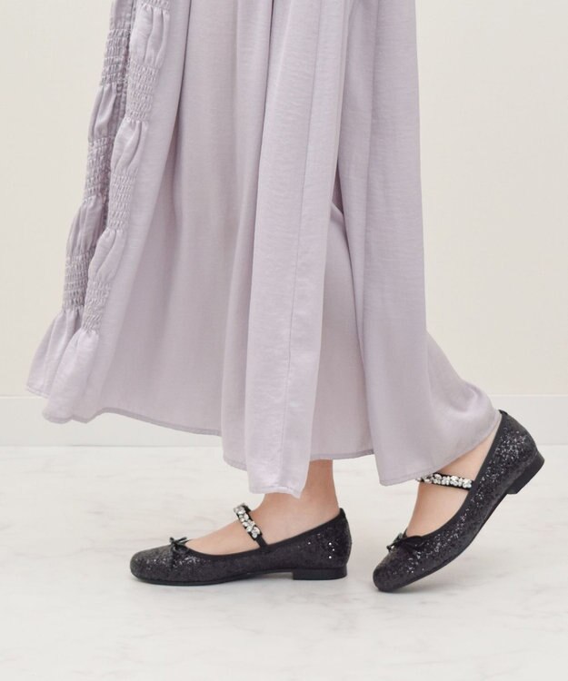 Bridget Birkin 【Bridget Birkin】ビジューストラップバレエシューズ ブラック雑材