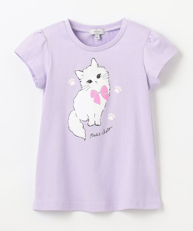 ANY KIDS 【水で色が変わる】接触冷感 しろくま ミラクルプリント Tシャツ ラベンダー