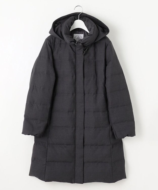 J.PRESS LADIES S 千鳥&グレンチェック ロング ダウン コート グレー系3