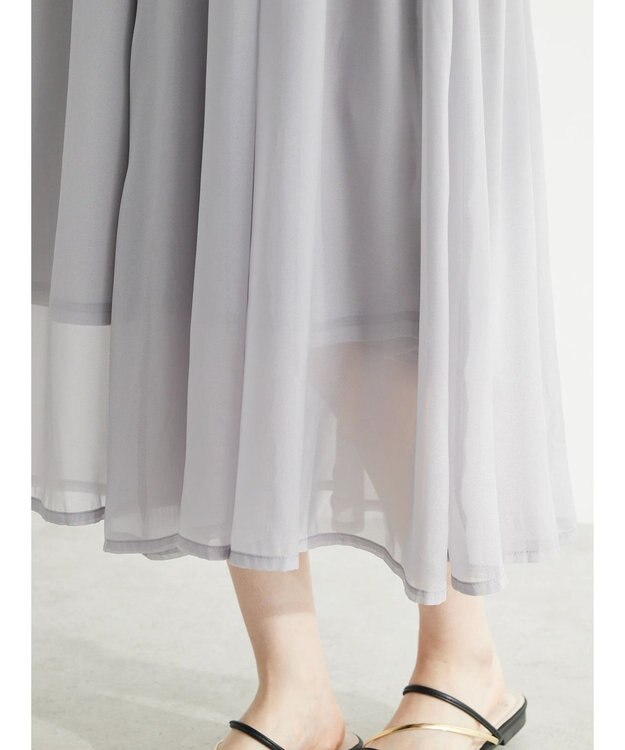 Green Parks ・ＥＬＥＮＣＡＲＥ　ＤＵＥ　ラメシフォンキャミワンピース Light Gray