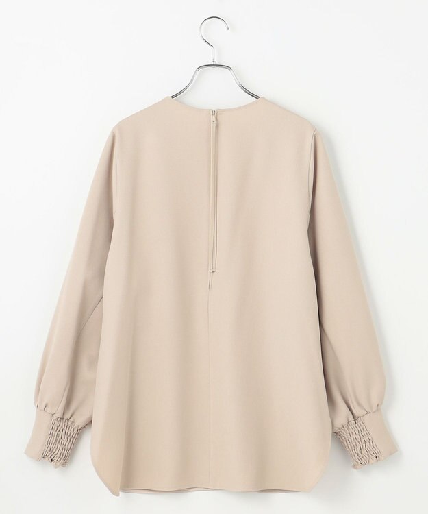#Newans 【洗濯機可】シャーリングカフスパウダリーブラウス ベージュ
