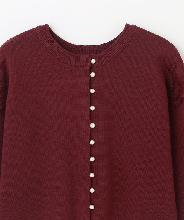 ANY 【前後着用可能/洗濯機可】２WAYパールニットカーディガン ワイン