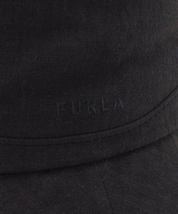 MOONBAT 【帽子】フルラ (FURLA) 広つばハット　同色ロゴ刺繍 サイズ調整 チャコールグレー