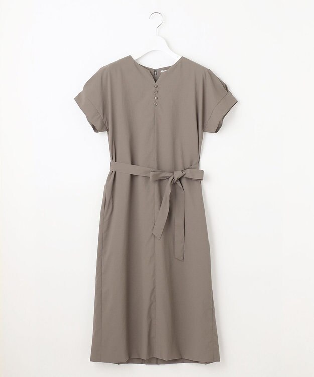 J.PRESS LADIES S 【洗える・イージーケア】ソフトタイプライター フレンチスリーブ ワンピース カーキ系