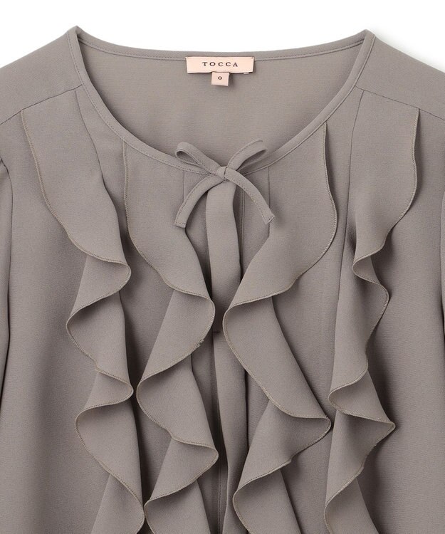 TOCCA 【消臭・洗える】PROMISE RIBBON FRILL ブラウス モカ系