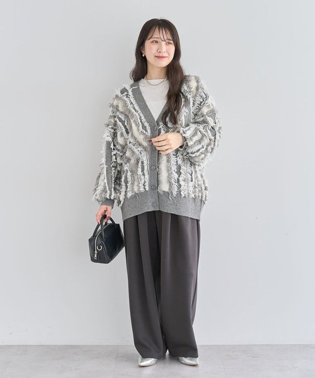 Green Parks ・ＥＬＥＮＣＡＲＥ　ＤＵＥ　フリンジジャカードカーテ Gray