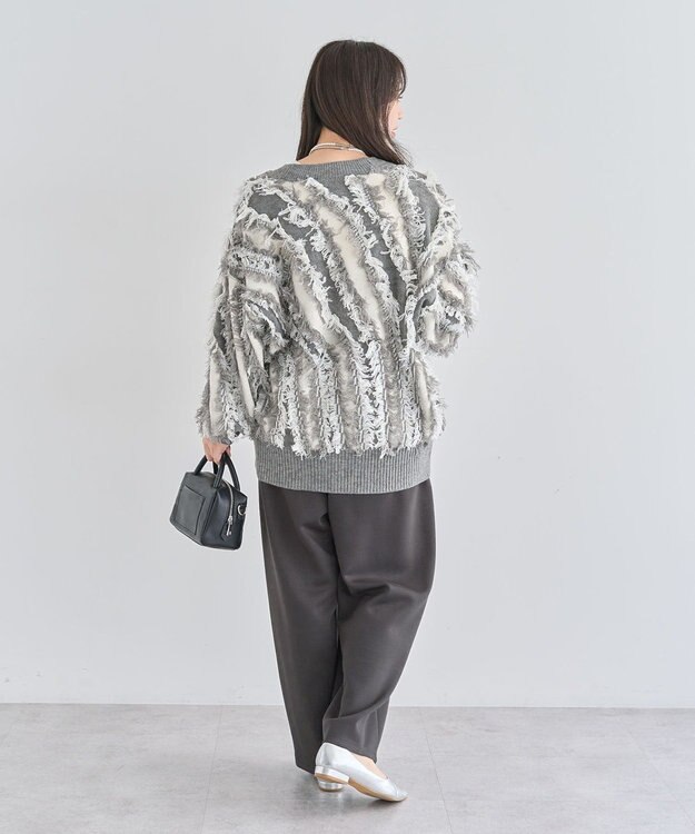 Green Parks ・ＥＬＥＮＣＡＲＥ　ＤＵＥ　フリンジジャカードカーテ Gray