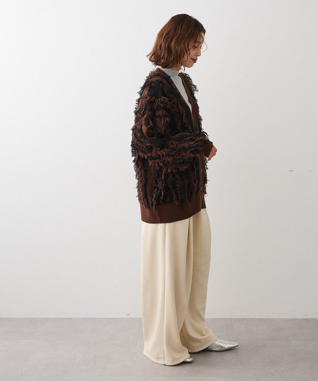 Green Parks ・ＥＬＥＮＣＡＲＥ　ＤＵＥ　フリンジジャカードカーテ Brown