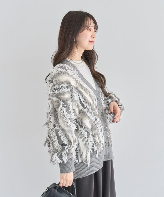 Green Parks ・ＥＬＥＮＣＡＲＥ　ＤＵＥ　フリンジジャカードカーテ Gray