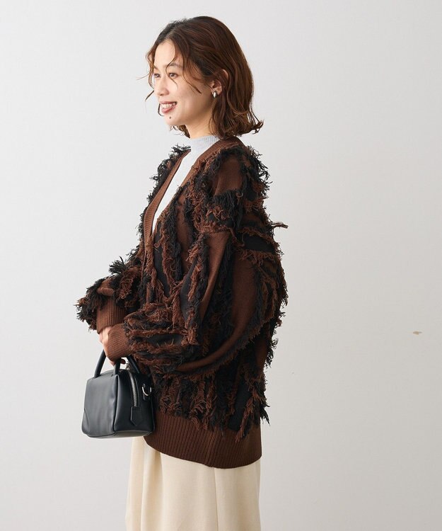 Green Parks ・ＥＬＥＮＣＡＲＥ　ＤＵＥ　フリンジジャカードカーテ Brown