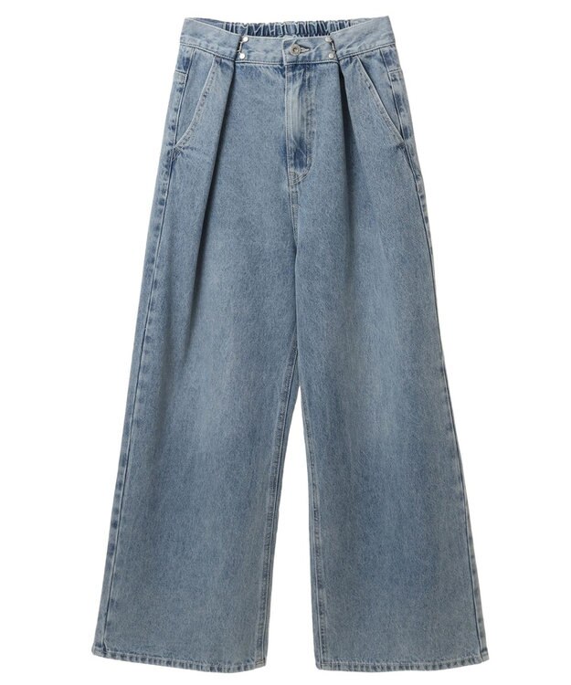 earth music&ecology タックホックデニムパンツ Light Indigo