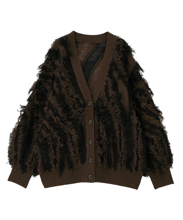 Green Parks ・ＥＬＥＮＣＡＲＥ　ＤＵＥ　フリンジジャカードカーテ Brown