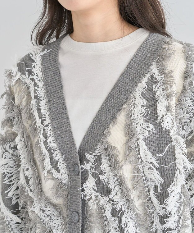 Green Parks ・ＥＬＥＮＣＡＲＥ　ＤＵＥ　フリンジジャカードカーテ Gray