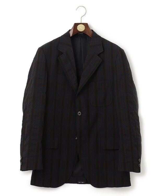 J.PRESS MEN J.PRESSアーカイヴパターン ダークチェックサッカー ジャケット ダークブラウン系4