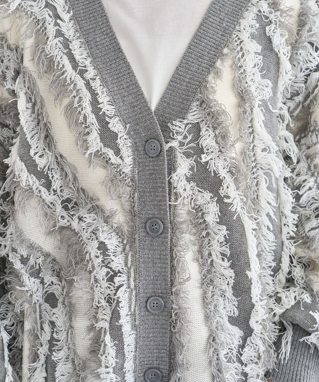 Green Parks ・ＥＬＥＮＣＡＲＥ　ＤＵＥ　フリンジジャカードカーテ Gray