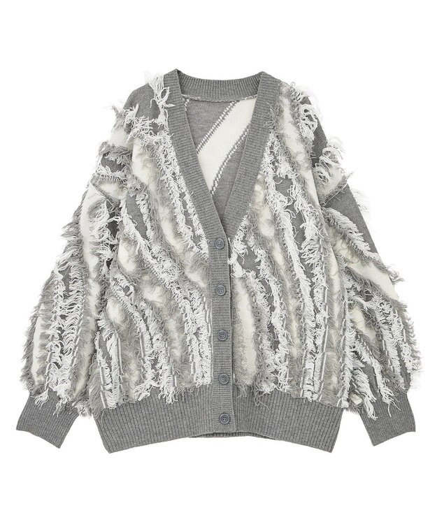 Green Parks ・ＥＬＥＮＣＡＲＥ　ＤＵＥ　フリンジジャカードカーテ Gray