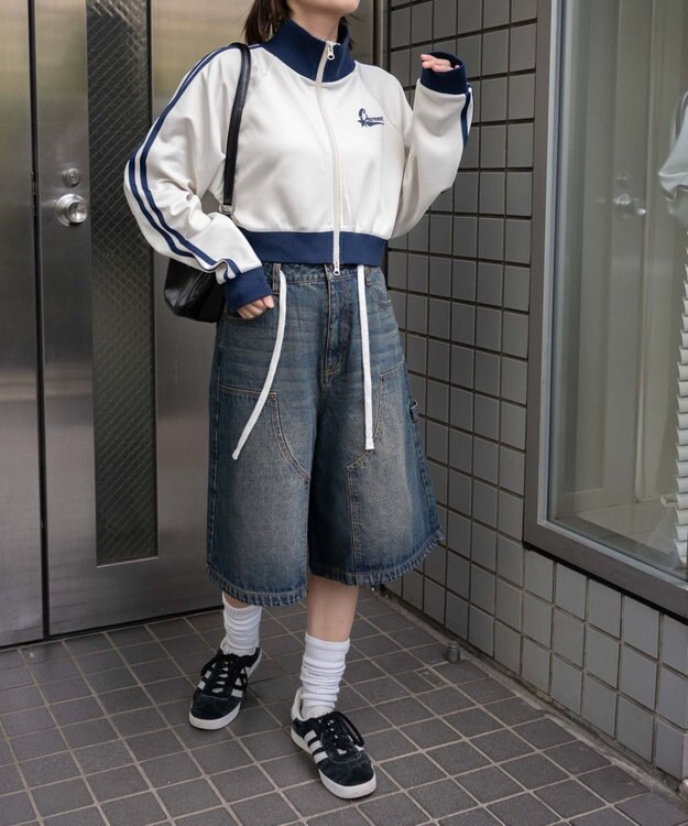 WEGO ロゴプリントトラックジャケット ネイビー