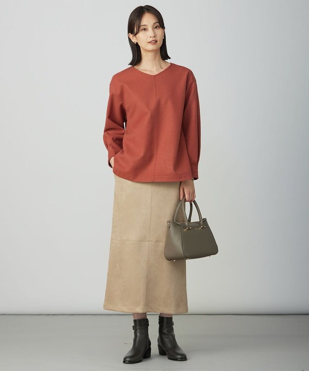 J.PRESS LADIES S スエードダンボール スカート ベージュ系