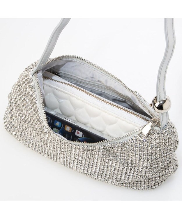 UNBILLION カシュカシュ cachecache / ワンハンドルメタリックビーズバッグ シルバー