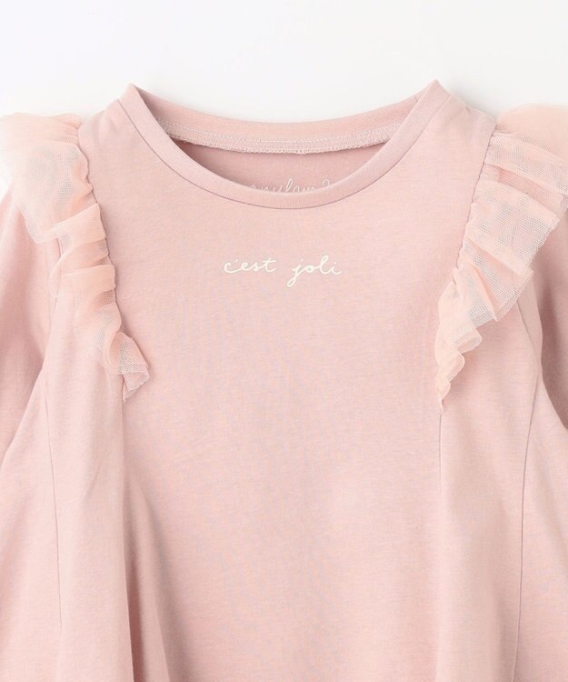 ANY KIDS フレアシルエット 長袖 Tシャツ ピンク