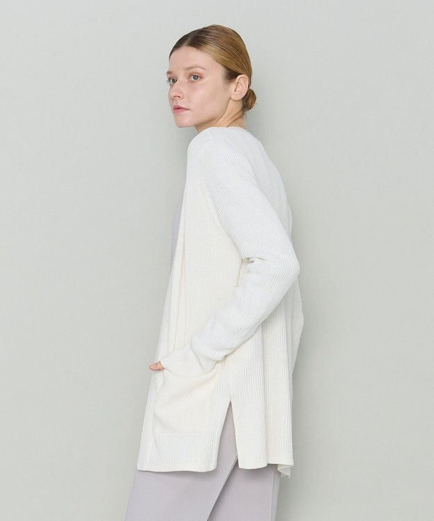 JOSEPH 【洗える】シルクコットン　カーディガン Oyster white