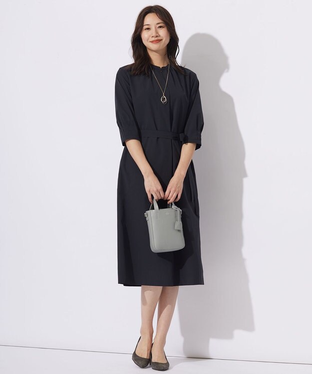 J.PRESS LADIES S 【洗える】RENU ソフトタイプライター ワンピース ネイビー系