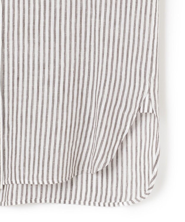 23区 S 【CLASSY. 9月号掲載/WEB限定カラーあり】LIBECO ベーシック シャツ ダークブラウンストライプ