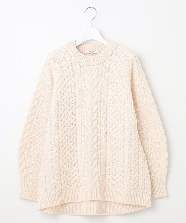 23区 【SLOW/一部店舗限定】ニットトータル アラン柄 ニット ホワイト系