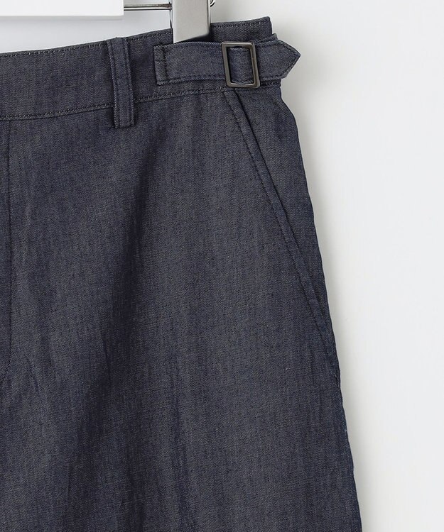 J.PRESS LADIES L 【洗える】ライトデニム セミワイド パンツ ネイビー系