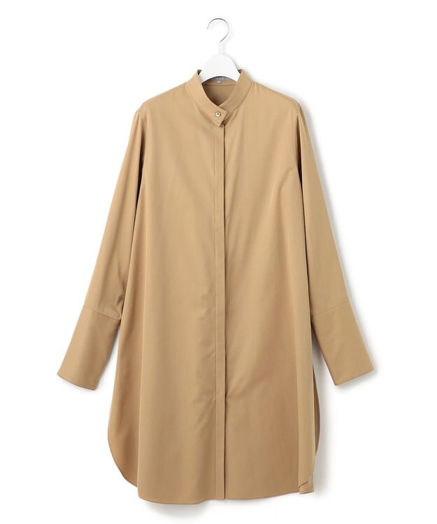 23区 【23区 lab.】ハイカウントコットン シャツ ワンピース キャメル系