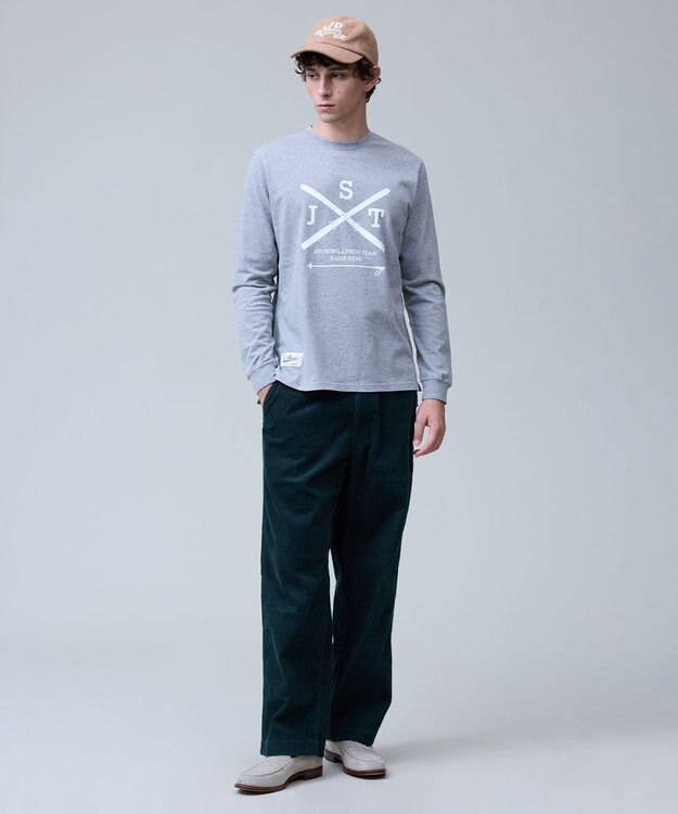 J.PRESS MEN 【NYUZELESS】SKI プリント ロングスリーブ Tシャツ ライトグレー系