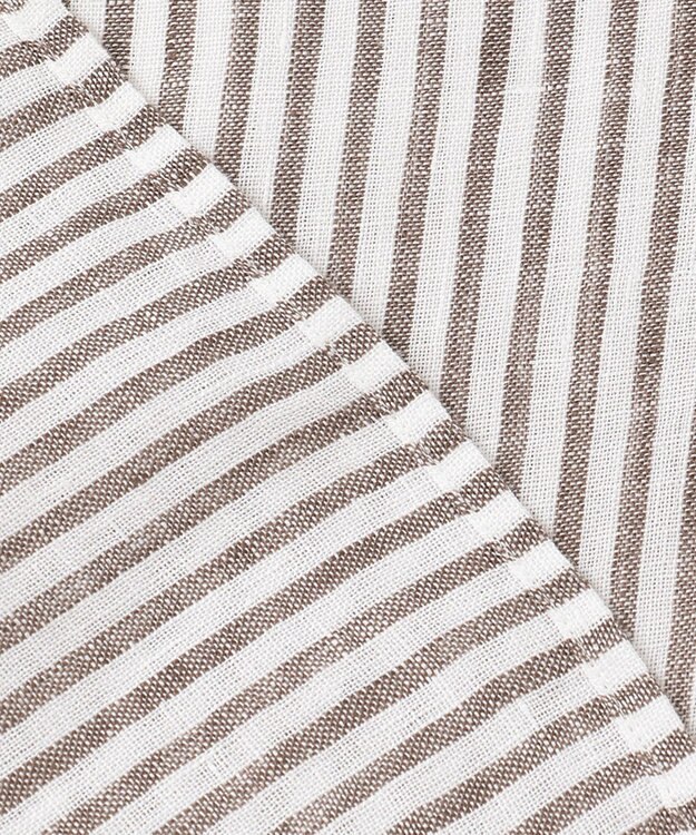 23区 【CLASSY. 9月号掲載/WEB限定カラーあり】LIBECO ベーシック シャツ ダークブラウンストライプ