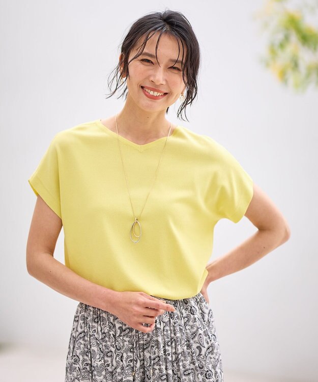 ANY L ハーフスリーブニット イエロー