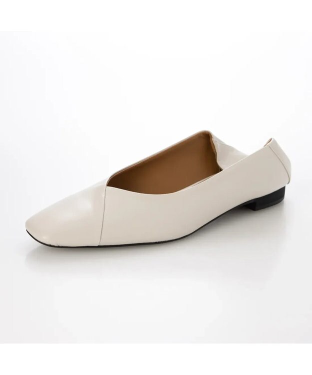 MODE ET JACOMO <carino>スクエアトゥバレエシューズ アイボリー