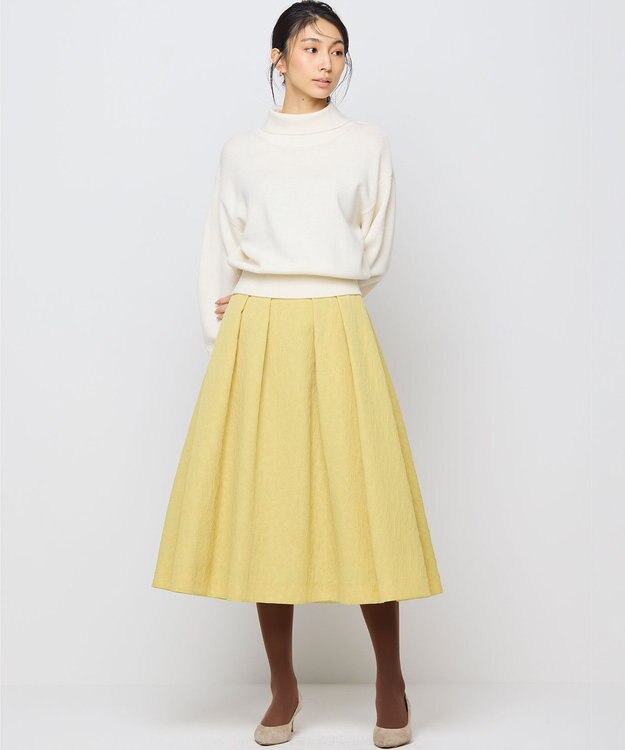 組曲 【WEB限定カラーあり】フラワーラメジャカード フレアスカート 【WEB限定】イエロー系9
