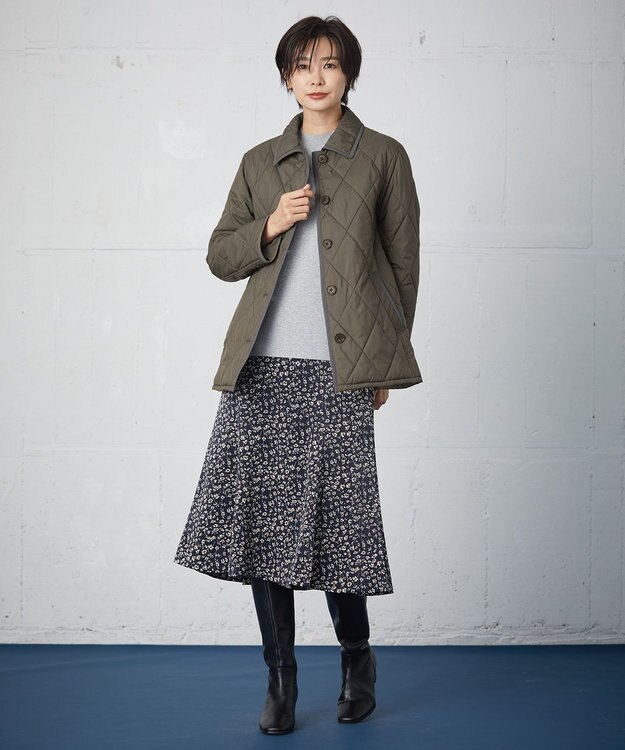 J.PRESS LADIES L 【抗菌防臭】コンパクトタフタプレミアム撥水 ショート アウター カーキ系