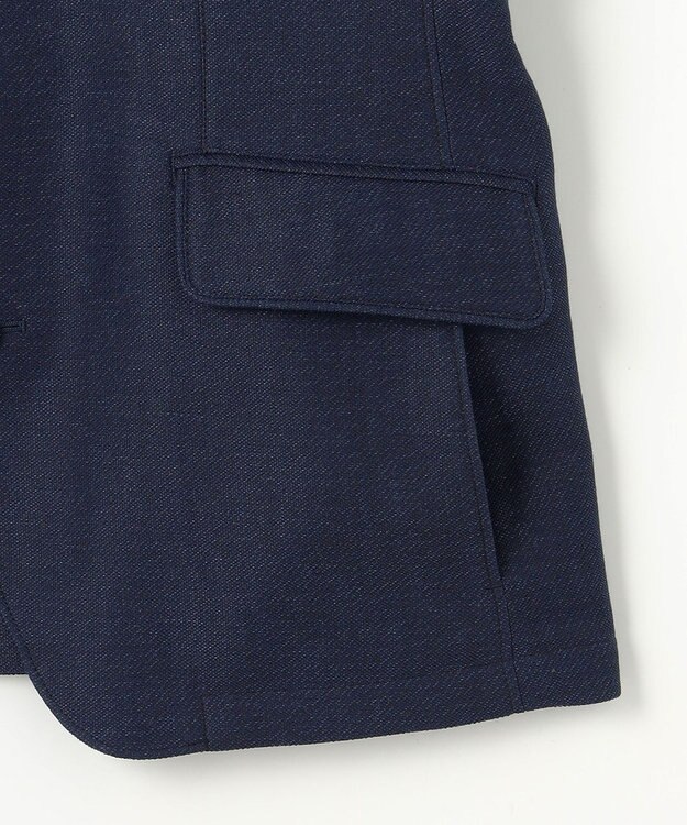 JOSEPH ABBOUD 【清涼/軽量/ストレッチ/ソフト】プリントレノクロス コンバーチブル ジャケット ネイビー系