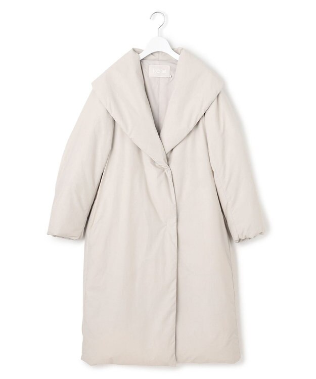 ICB 【撥水加工】ADS ダウン ショールカラーロングコート トープ系