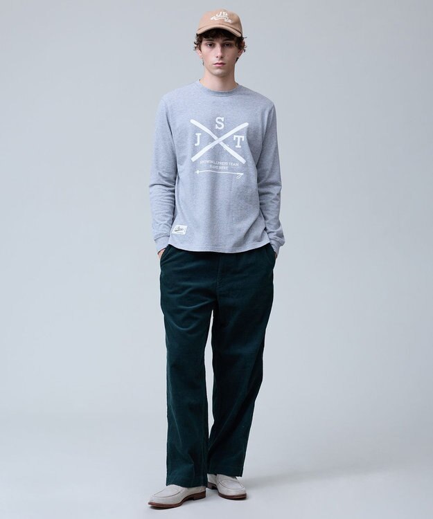 J.PRESS MEN 【NYUZELESS】SKI プリント ロングスリーブ Tシャツ ライトグレー系