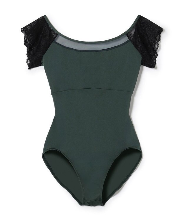 Chacott フレンチスリーブレオタード ボトルグリーン