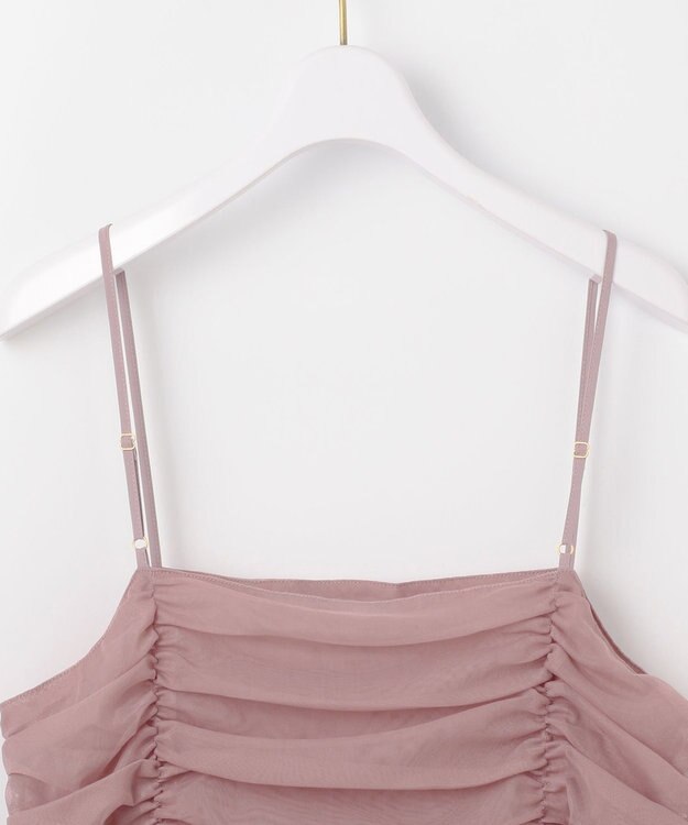 ANY SIS 【洗える】チュールレイヤード キャミソール スモーキーピンク