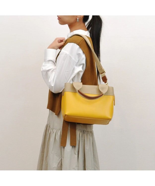 UNBILLION cachecache テープディテール2wayパーテーショントート イエロー