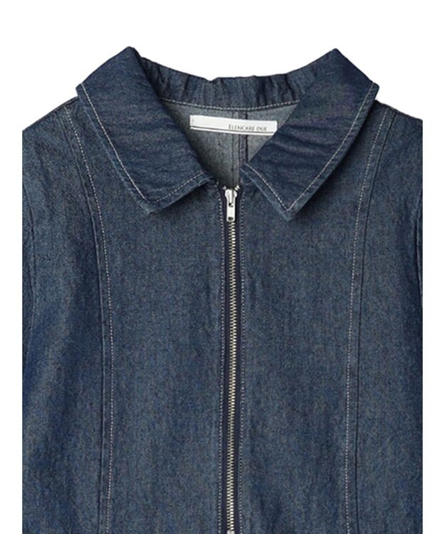 Green Parks ・ＥＬＥＮＣＡＲＥ　ＤＵＥ　デニムハーフＺＩＰワンピース Indigo