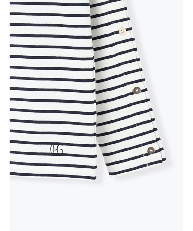 Te chichi ショルダー釦ボーダーカットソー ネイビー