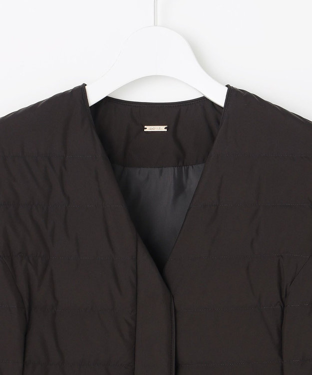 ANY SIS S 【2WAY】ノーカラーミドル ダウン ブラック