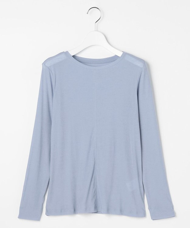 J.PRESS LADIES 【WEB限定】シアーストレッチフライス クルーネック シアー カットソー 【WEB限定】サックス系